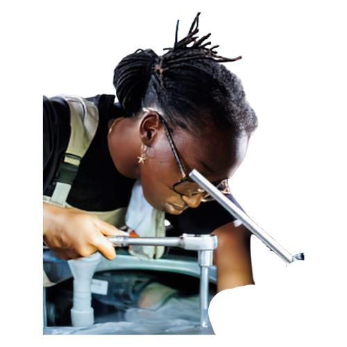 Girl soldering